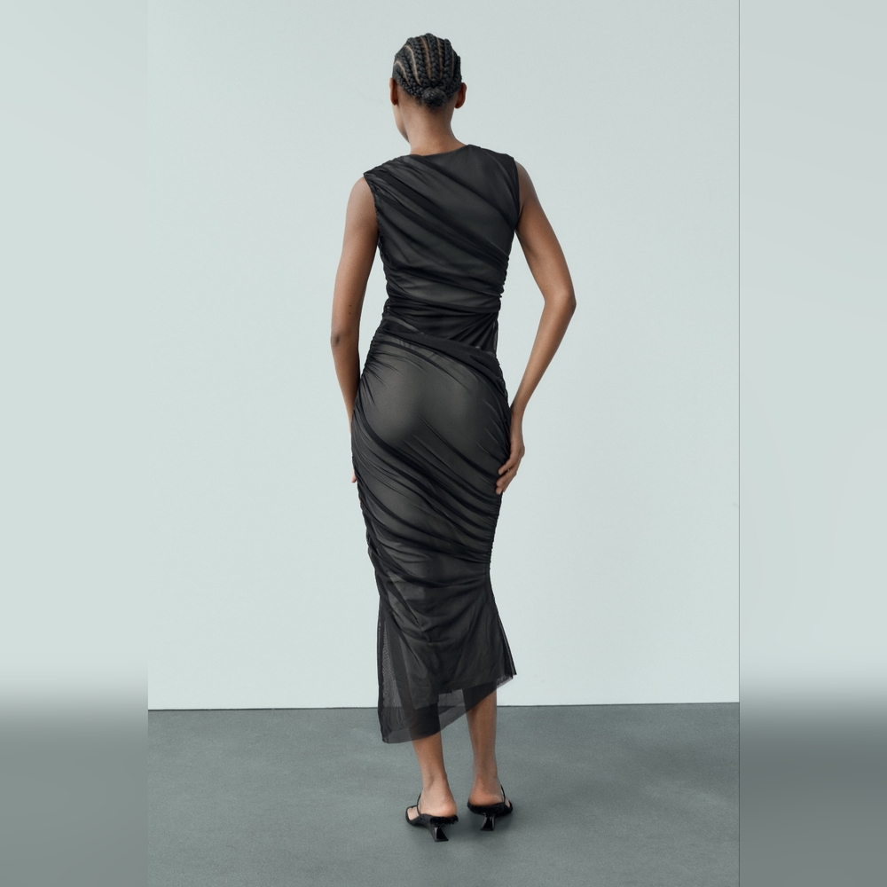 ZARA MIXED TULLE DRESS - Picture 5 of 10